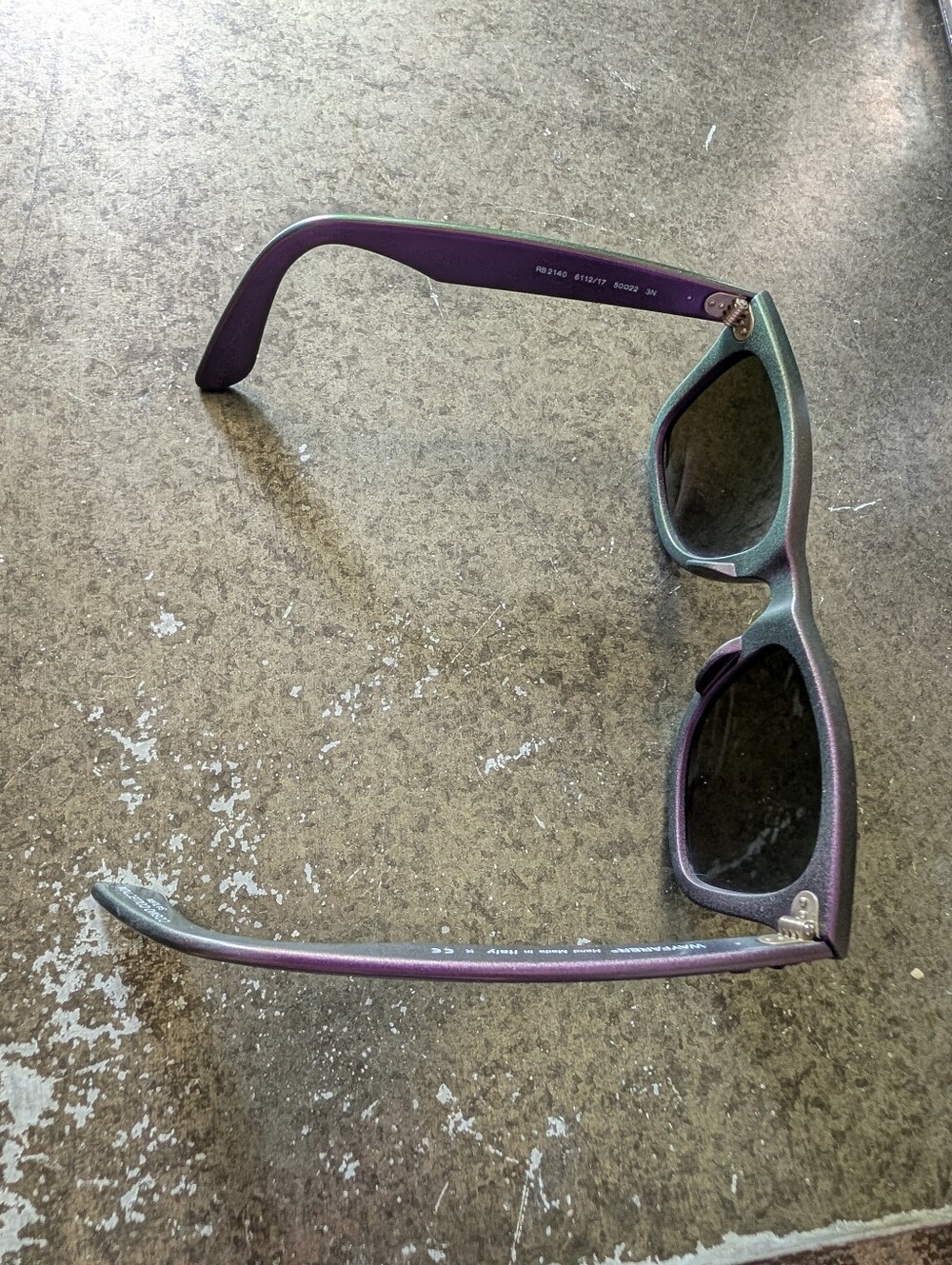 Ray-Ban Cosmo Collection Saturn Purple Sunglasses Blue Mirrored Lenses Case - Picture 3 of 5